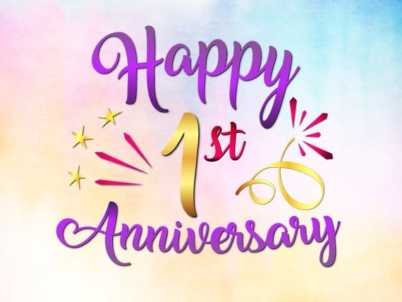 A happy 1st anniversary svg file for cricut wedding first one year lettering